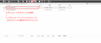 ダウンロードするファイルを選択