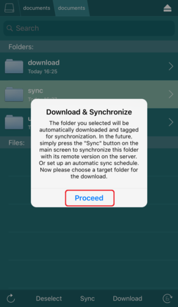 「Proceed」をタップ