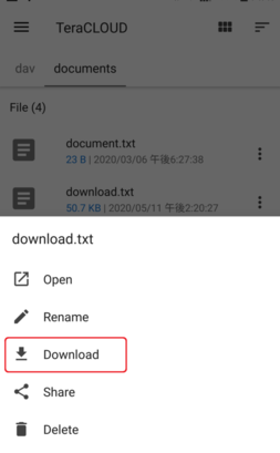 「Download」をタップ